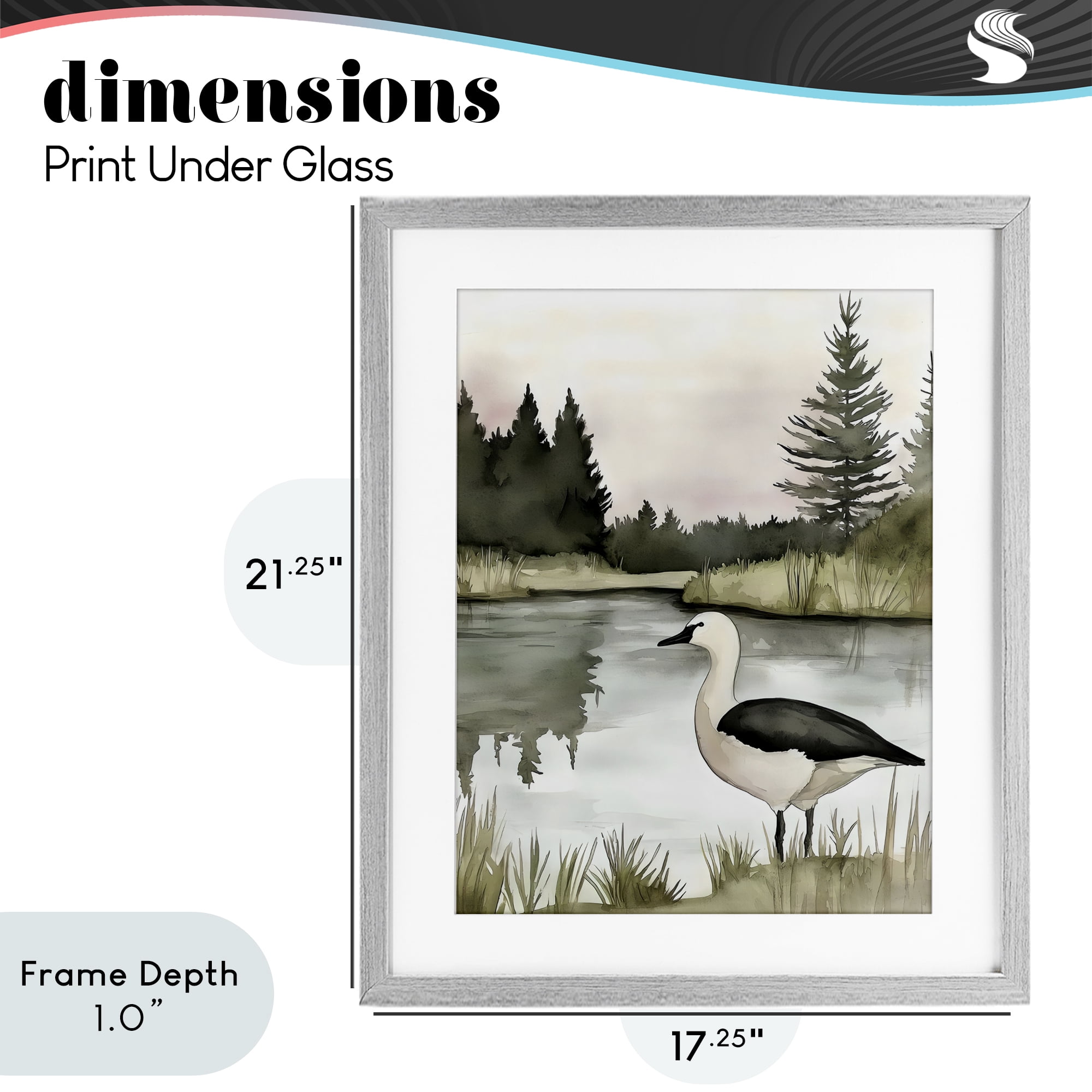 Stupell Industries Springtime Serenity Duck Gray Framed Print Under Glass, design by Riley B