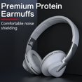 thumbnail image 7 of Bluetooth Headphones, 120H Playtime Headphones Wireless Bluetooth with 3 EQ Modes, Low Latency, Hands-Free Calls, Over Ear Headphones for Travel Home Office Cellphone PC - White, 7 of 7