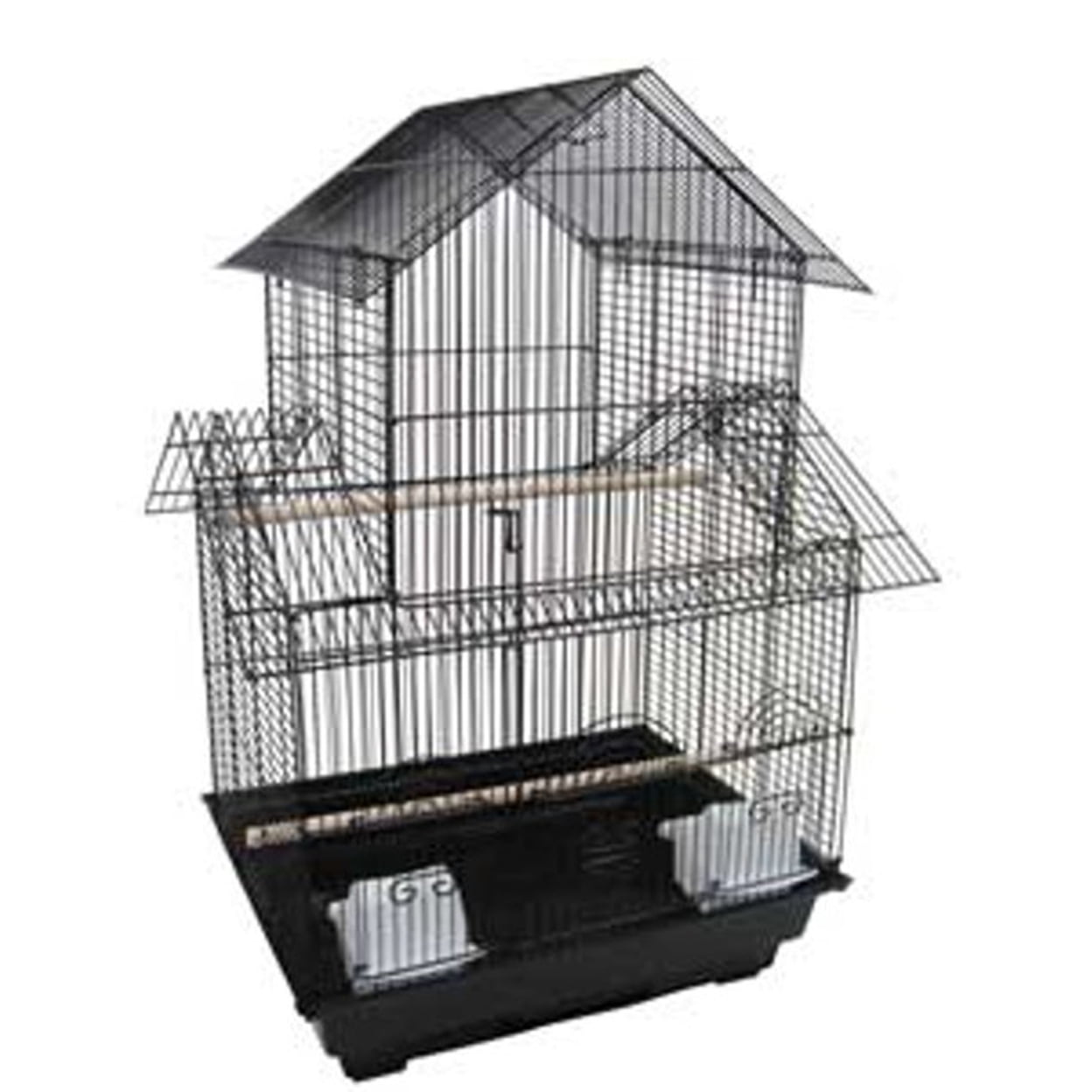 Ymlgroup 5844 3 by 8" Bar Spacing Pagoda Small Bird Cage - 18"x14" in Black
