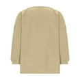 thumbnail image 5 of Besolor Womens Button down Shirts Summer Crew Neck 3/4 Sleeve Tops Cotton Linen Casual Loose Breathable Shirt Top, 5 of 7