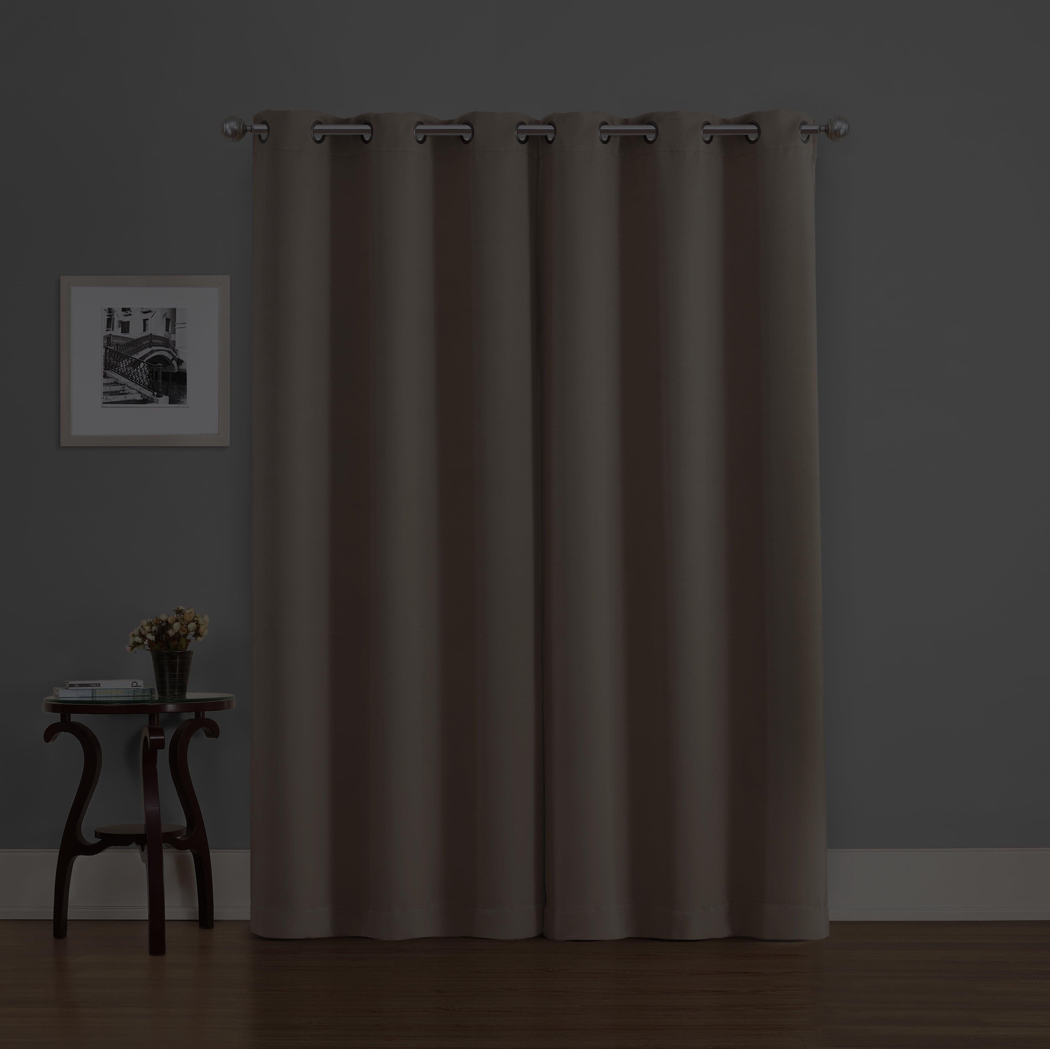 Eclipse Phoenix Solid Blackout Curtains, Set of 2, 84 Inch Long Blackout Curtains, 37"W x 84"L, Wheat