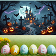 thumbnail image 3 of Gothic Design Halloween Banner Spooky Castle Jack O Lantern Decorative Spooky Scene Pumpkin for Halloween Party Yard Decor, 3 of 9