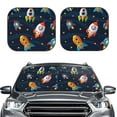 thumbnail image 2 of Kll Spaceships And Stars Windshield Sun Shade 2-Piece Foldable Car Front Window Sunshade For Most Sedans Suv Truck - Auto Sun Blocker Visor Protector Blocks Max Uv Rays - Large, 2 of 7