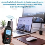 Electromagnetic Radiation Detector Professional 3 in 1 Handheld EMF Reader Portable EMF Meter with Sound Light Alarm Digital LCD EMF Tester Temperature Measure Reusable for Home