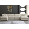 thumbnail image 3 of Maklaine Contemporary Cream Velvet Down Filled Modular Sectional Sofa, 3 of 7