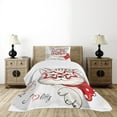 thumbnail image 4 of Ambesonne Cat Quilted Bedspread Set 2 Pcs, Cat Star Glasses Funny, Twin Size, Pale Pink Beige and Red, 4 of 5