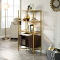 thumbnail image 6 of Pemberly Row 3 Glass Shelf Bookcase in Rich Walnut and Gold, 6 of 13