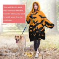 thumbnail image 4 of Wearable Oversized Blanket,Halloween Bat Silhouette Pattern Wearable Blanket Hoodie for Adults,Cozy Hooded Blankets with Super Pockets,Super Warm Fuzzy Pullover for Women & Men, 4 of 6