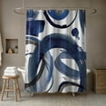 thumbnail image 4 of Creative Products Navy Abstract Circles 71x74 Shower Curtain, 4 of 7