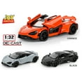 thumbnail image 5 of Limited Edition 1:32 Scale Metal Pull Back Toy car with Openable Doors, Light & Engine Sound - Realistic Collectible for Boys Kids 3+ Years & Above (McLaran 765LT JJ333 Grey), 5 of 5