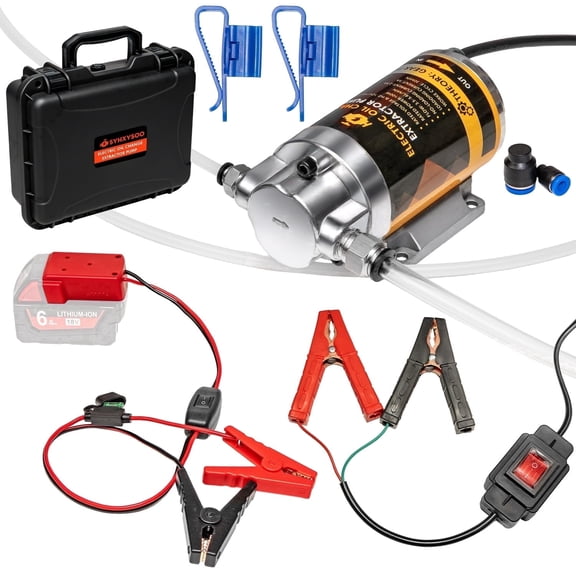 SYHXYSOO 12V/24V 100W Electric Oil Extractor Pump, Fluid Transfer Pump Compatible with Milwaukee M18 18V Battery, for Engine Transmission Oil Change