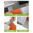 thumbnail image 4 of Orange Gray Black Bar Stool Covers Set of 6, Modern Abstract Geometric Plaid Stretch Washable Bar Chair Covers with Backs, Removable Pub Counter Height Chair Cover for Kitchen Dining Room Cafe, 4 of 7