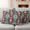 thumbnail image 6 of Pack of 2 Outdoor Pillow Covers,Waterproof Blue Green Boho Throw Pillow Covers,Vintage Ethnic Tribe Abstract Art Decorative Pillowcases Cushion Covers for Couch Pillow Sham Protector 20x12 Inch, 6 of 8