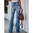 thumbnail image 6 of Women'S Flare Bell Bottom Jeans High Waisted Wide Leg Bootcut Jeans Stretchy Denim Pants Blue XL, 6 of 7