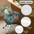 thumbnail image 5 of Xixirimido Peacock and Boho Floral Pattern Office Chair Covers Computer Stretch Accent Dining Chair Covers Swivel Desk Chair Armrest Slipcover for Mid-Back Rotating Chairs, 5 of 7