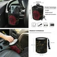 thumbnail image 4 of Yuyamidu Red Rose Front Car Seat Cover Set of 12 Soft Steering Wheel Cover Seat Belt Cover Armrest Cover Garbage Can Air Vent Pouch Rearview Mirror Cover Coasters Keychain Fit SUV Sedan Van, 4 of 7