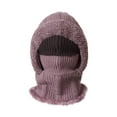 thumbnail image 6 of CYSFASHION 3 In 1 Beanie Hat With Scarf And Mask Warm Scrub Caps Women Womens Scarves Fitness Face Masks Purple, 6 of 9