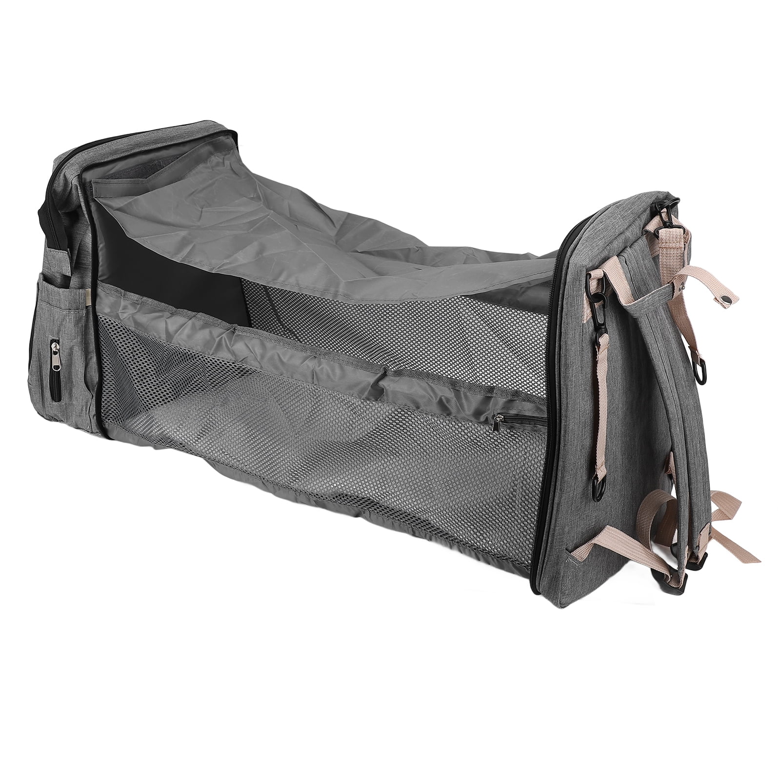 Baby Diaper Bag, Thickened Shoulder Strap Multiple Pockets Spacious Main Compartment Easy To Wash Diaper Bag with Top Handle for Baby Shower Gray