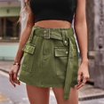 thumbnail image 4 of Minifalda de cintura alta para mujer, moda de estilo coreano con cinturón, faldas cortas tipo Culotte, ropa de calle Y2K, faldas tipo Cargo con bolsillos, 4 of 5
