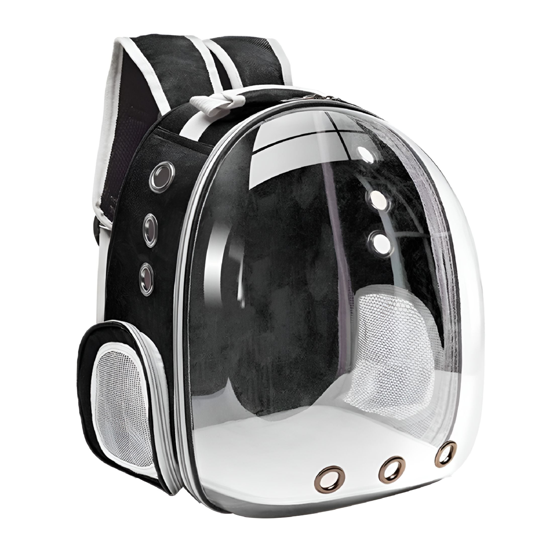 GASTROPOD Waterproof Cat Backpack Carrier, Bubble Carry Bag, Portable Ventilated Black