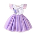 thumbnail image 1 of Toimothcn Robe pour Bébé Filles Manches Courtes Décontractée Patchwork Papillon Imprimé Robe en Tulle Douce Coupe Ample Robes de Princesse Adaptées pour les Vacances d'Été, 1 of 7