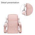 thumbnail image 3 of Cartera pequeña tipo bandolera para teléfono, minimonedero cruzado para mujer, bolso de hombro para teléfono móvil, minibilletera con correa para el hombro, rosa, 3 of 5
