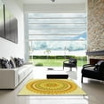 thumbnail image 7 of Ahgly Company Machine Washable Indoor Round Transitional Bold Yellow Area Rugs, 3' Round, 7 of 7