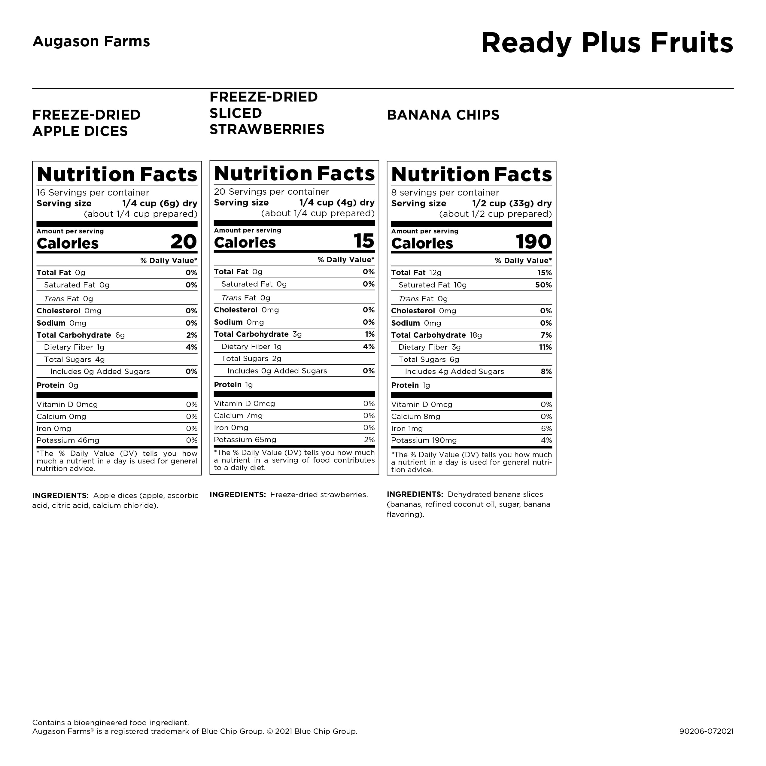 Augason Farms READY PLUS™ Freeze-Dried and Dehydrated Fruits Resealable Pouch Emergency Food Supply 15.6 oz.
