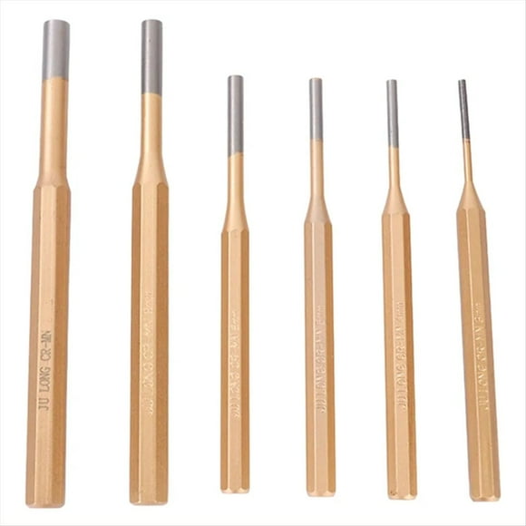 6 Uds 3-8Mm Cincel PunzóN CilíNdrico Acero de AleacióN Cabeza Redonda PunzóN Central Cincel PercusióN PunzóN Aguja Herramientas de Mano