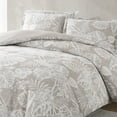 thumbnail image 2 of Lush Decor Bali Tropical Leaves Gauze Jacquard Duvet Cover 3 Piece Set Full/ Queen Neutral - Tropical Bedding Sets - Brown Duvet Cover - Coastal Decor, 2 of 9