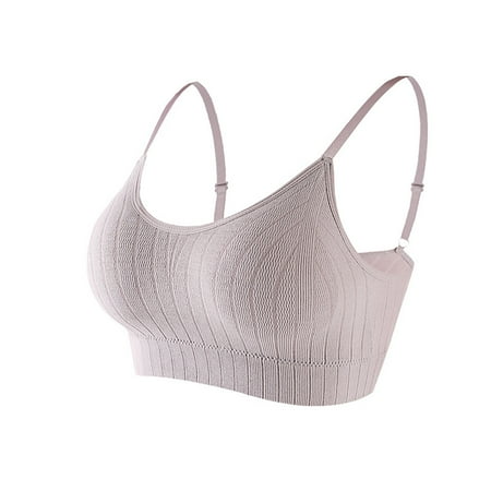 

BIZIZA Bra for Women Everyday Bralette Strappy Breathable Solid Color Comfort Pink One Size