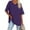 #024 Dark Purple-A1, variant on Tianiyouqing Long Womens T Shirt Short Sleeve Basic V Neck Vintage Gym Plus Size Tees Elbow Length Drop Shoulder Fall Travel Oversized Tunics Hot Pink 2XL