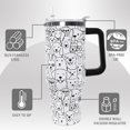 thumbnail image 6 of Dog Tumbler with Handle and Straw 40 oz Cute Puppy Cup Sketch Dogs Coffee Travel Mug Stainless Steel Insulated Water Bottle Dog Lovers Stuff Decor Gifts for Women, 6 of 6