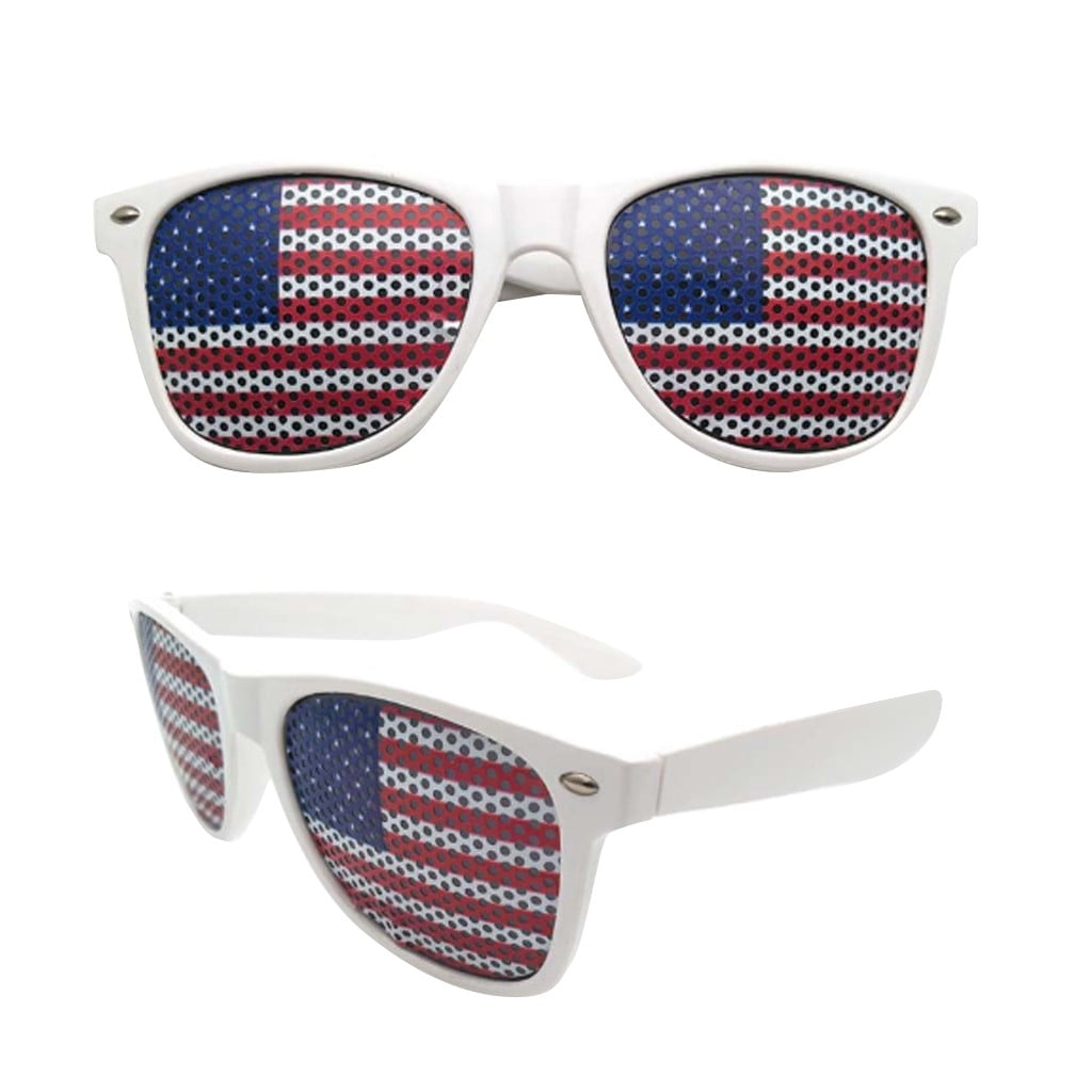 1PC American Flag USA Patriotic Design Plastic Shutter Glasses Shades Sunglasses