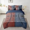 thumbnail image 2 of Basketball Bedding Set Twin Size Teens Men Ball Sports Comforter 7 Pieces Basketball Court Sheet Set Soft Microfiber Bed Set,Red Blue, 2 of 5