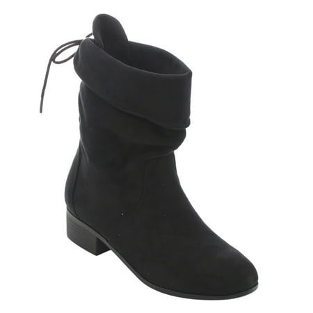 FD67 Women's Foldable Cuff Mid Calf Block Heel Boots FD67 Women's Foldable Cuff Mid Calf Block Heel Boots