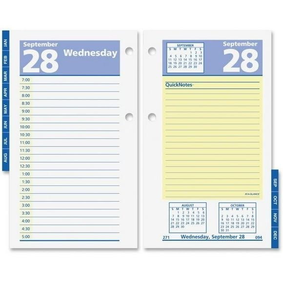 At A Glance AAGE51750 QuickNotes Daily Desk Calendar Refill, Paper - White