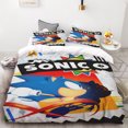 thumbnail image 3 of Juego de edredón de 3 piezas con estampado digital 3D de Sonic Boy, suave, 100 % poliéster, tamaño king, para decoración del hogar, regalo para adolescentes y niños, 3 of 5