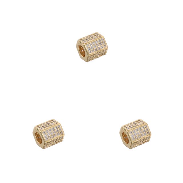 Qarigey Cuentas de cobre, accesorio hexagonal, joyas de mano para adultos, Ornamental a juego para doméstico, artesanal, oro blanco Type1 NO1