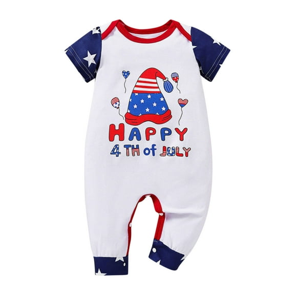 MZXELPRJD Baby Boy Romper Independence Day Gifts Cartoon Letter Print Onesies 0-3 Months Unisex Girls Clothing Set Size 10 12 24 Month Onesies Boy
