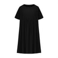 thumbnail image 5 of Ayolanni Classy Dresses for Women Knee-Length Black Cotton Linen Short Sleeve Solid Dresses Ladies Dresses XL, 5 of 9
