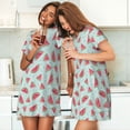 thumbnail image 3 of Salouo Watermelon Print Short Sleeve Sleepshirt for Womens Comfy Nightgown Scoopneck Cute Nightdress Ruffle -Large, 3 of 7