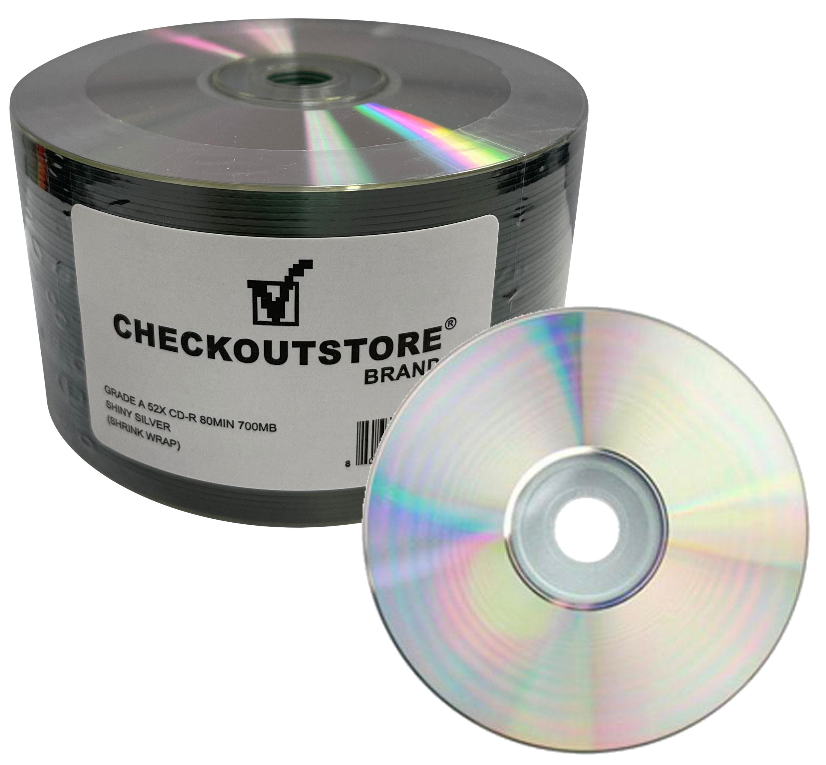 CheckOutStore 200 Grade A 52x CDR 80min 700MB Shiny Silver (Shrink