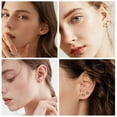 thumbnail image 4 of Lancharmed Gold Plated Hypoallergenic Earrings for Womens,6 Pairs Love Hexagon Round Triangle Squares Earring Gift for Sister, 4 of 9