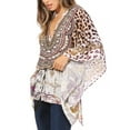 thumbnail image 4 of Sakkas Danis Women's Oversized Casual Pullover V-neck Short Sleeve Boho Top Blouse - 452 - One Size, 4 of 5