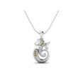 thumbnail image 1 of 925 Sterling Silver Round Peridot Hindu Religious Ganesh Unisex Necklace, 1 of 4