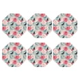 thumbnail image 2 of Bingfone Vintage Roses and Butterflies Leather Drinks Coasters with Set of 6,Suitable for Home Kitchen,Coffee Cup Coasters Home Gift, 2 of 9