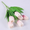 thumbnail image 2 of Artificial Tulips Flowers, Real Touch Silk Tulip Bouquet, Fake Floral Arrangement for Wedding, Home, Office, Party Table Centerpiece, Festival Decoration, 2 of 6