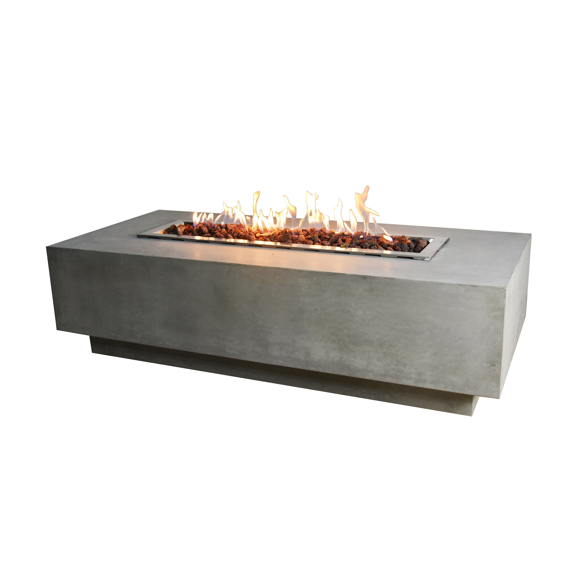 Elementi Granville 60" Concrete Fire Pit Table + Steel Cover & Wind Screen