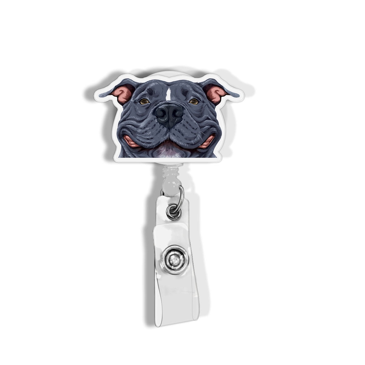 Wirester Animal Design Key Card Holder Belt Clip Reel ID Badge Retractable, Black Tan German Shepherd Dog